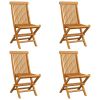 Patio Chairs with Anthracite Cushions 4 pcs Solid Teak Wood