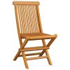 Patio Chairs with Anthracite Cushions 4 pcs Solid Teak Wood