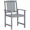 Patio Chairs with Cushions 4 pcs Gray Solid Acacia Wood