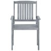 Patio Chairs with Cushions 4 pcs Gray Solid Acacia Wood